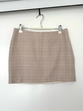 REVOLVE L’ACADEMIE Plaid Mini Skirt in Beige